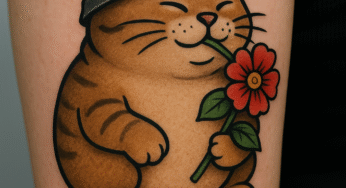 Tattoo Kucing Lucu Ini Ternyata Simbol Perjuangan Hidup Sejati!