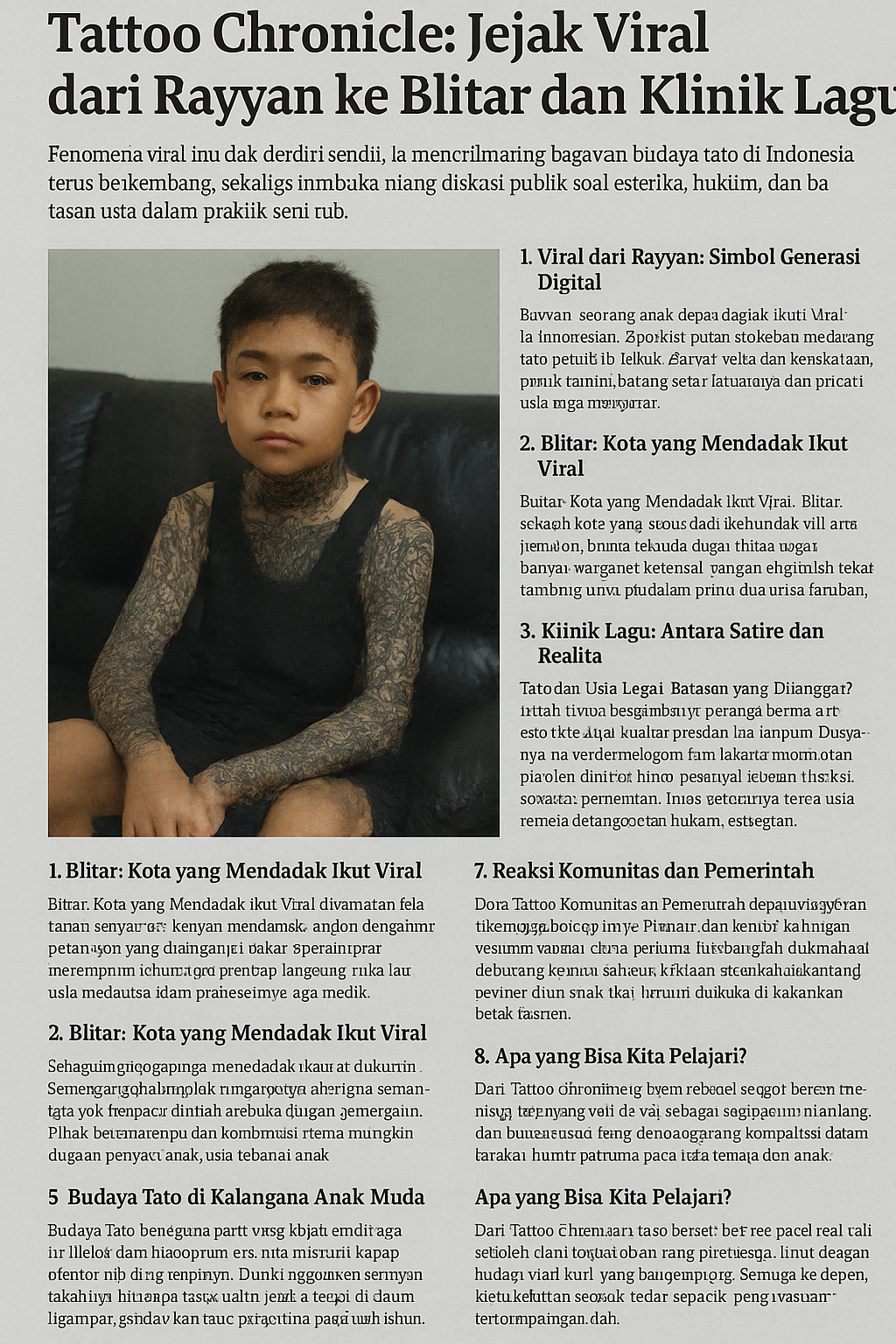 Tattoo Chronicle: Jejak Viral dari Rayyan ke Blitar dan Klinik Lagu