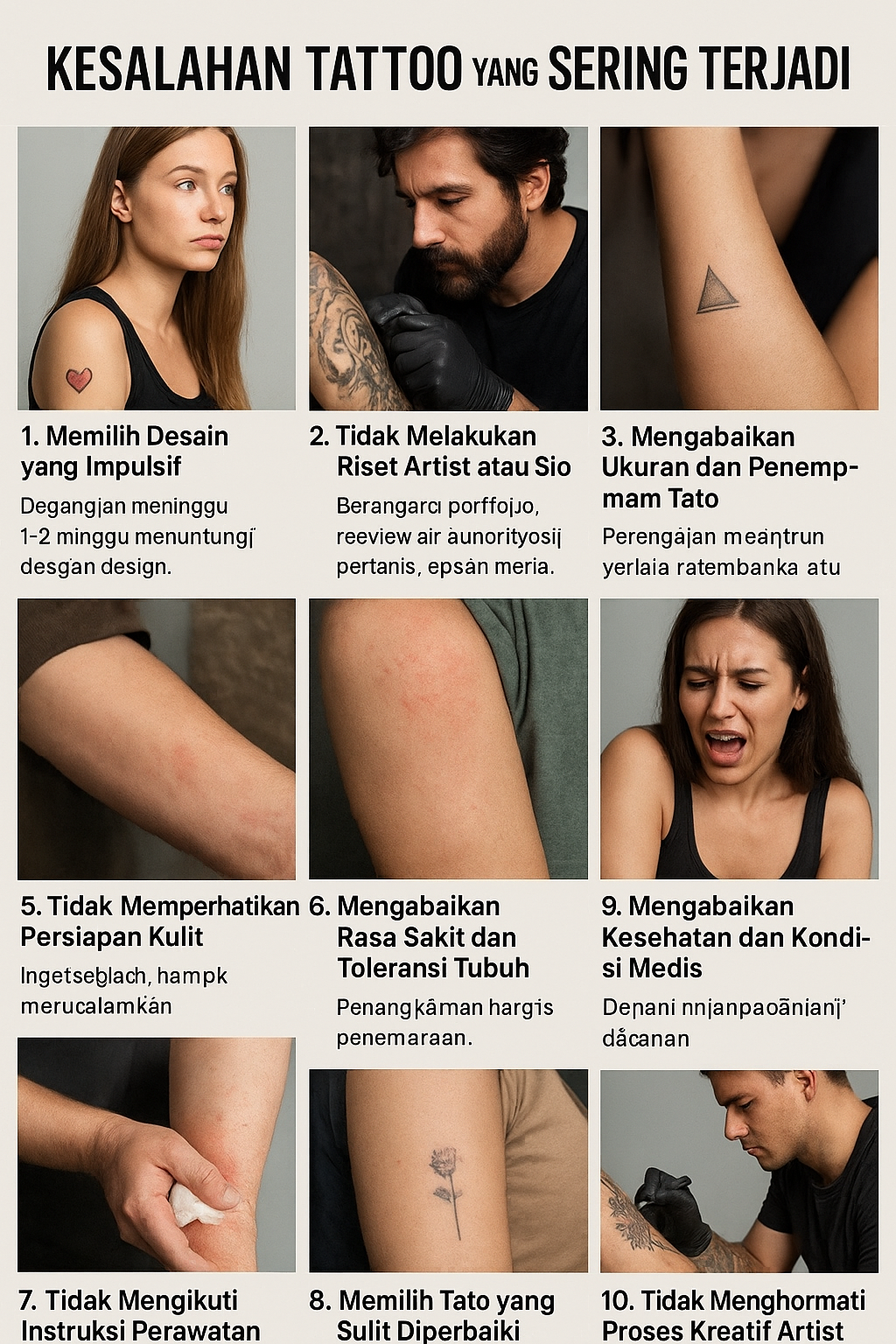 Kesalahan Tattoo yang Paling Sering Terjadi
