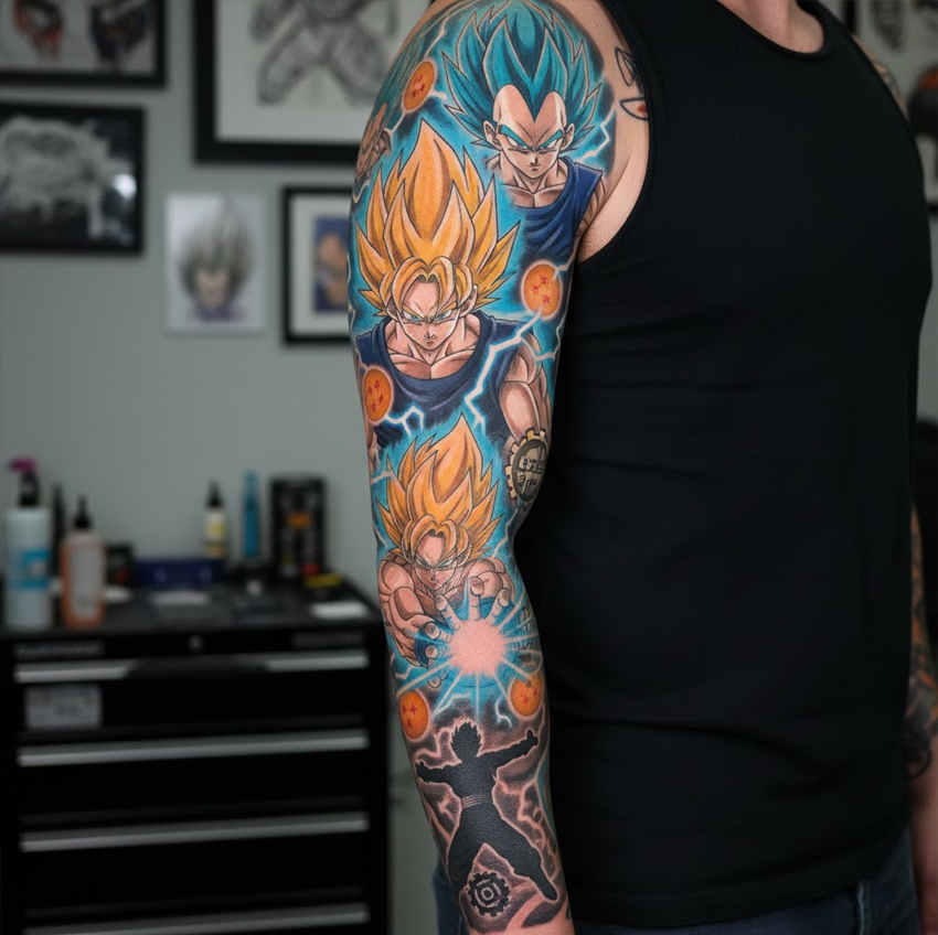 Tato Dragon Ball: Kekuatan Super Saiyan dalam Setiap Goresan